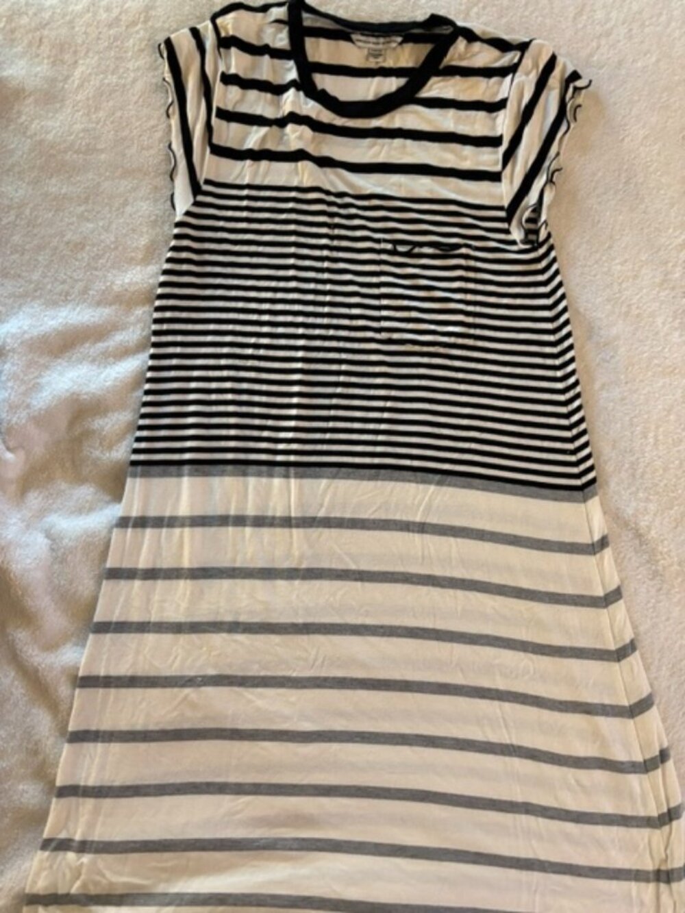 American Eagle Outfitters Striped Small Petite T-Shirt Dress..